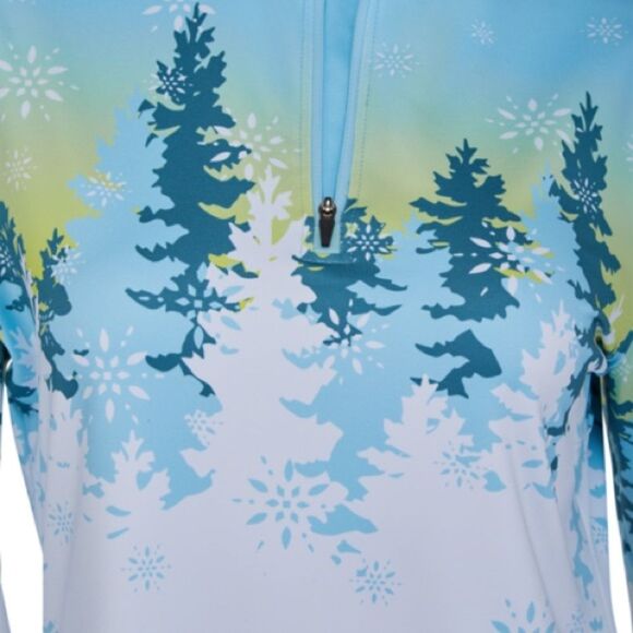 Spyder Pullover Snow Angel Zip T-Neck Top Women's Small EUC Winter Ski - Picture 3 of 3